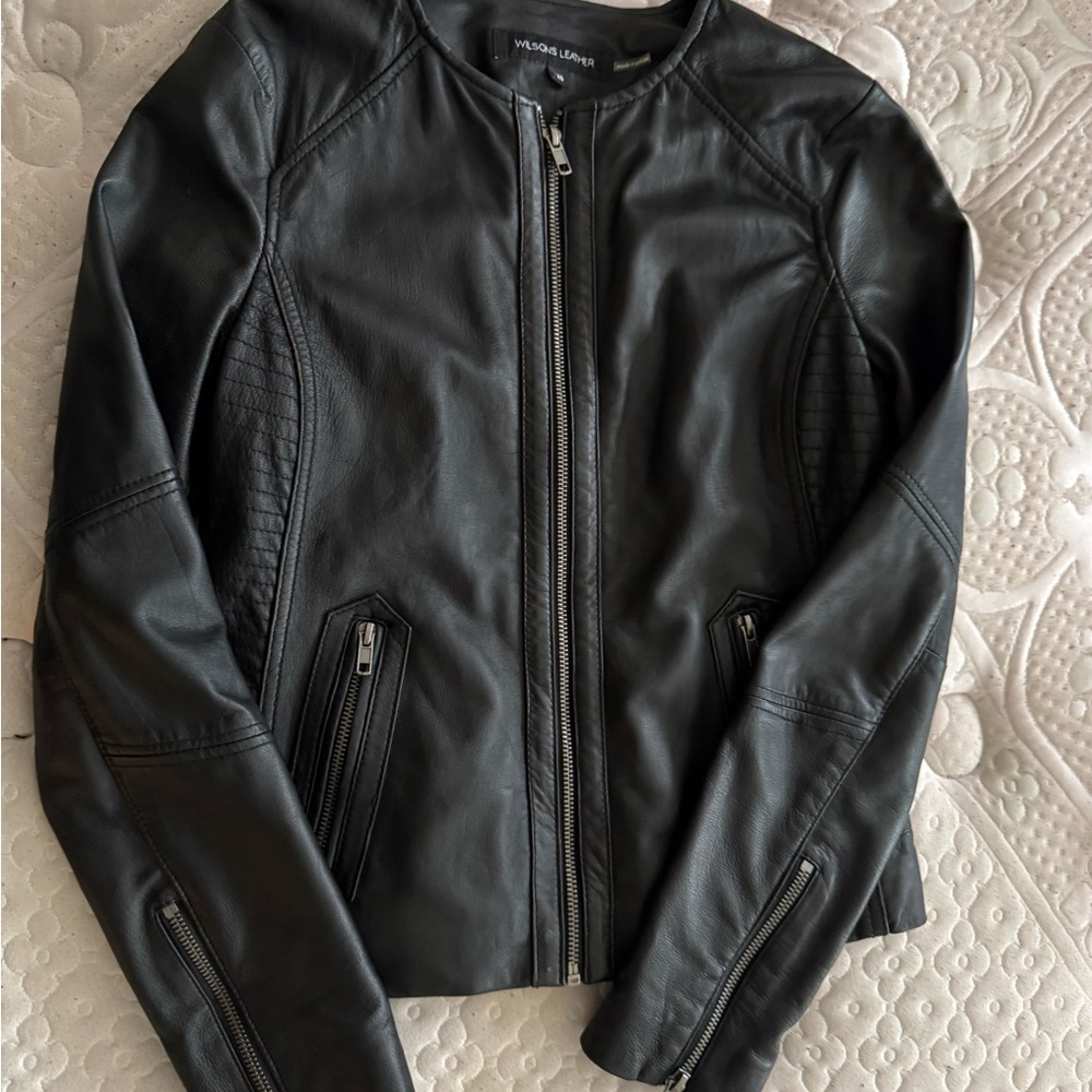 Wilsons New 100% Leather Black Jacket